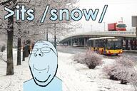 arrow bridge bus bush calm car chicago highway illinois irl public_transit snow streetlamp subvariant:wholesome_soyjak trail tree united_states variant:gapejak winter // 664x442 // 474.5KB