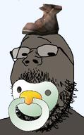 admin baby babyjak boot boot_(user) brown_skin caca cacaborea closed_mouth glasses high_quality high_res meta:high_resolution raised_eyebrow shoe smile stubble subvariant:wholesome_soyjak tinted_glasses variant:gapejak // 600x967 // 153.9KB