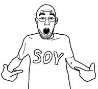 arm clothes ear glasses hair hand open_mouth pointing soyjak stubble teeth template text tshirt variant:shirtjak // 618x559 // 78.8KB