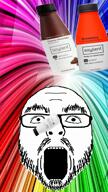 beer flartson mustache open_mouth rainbow soy soyjak soylent soylent_(creamy_chocolate) soylent_(original) soylent_(strawberry) soylent_bottle soytube_kids stubble teeth variant:flartson // 720x1280, 14.6s // 21.1MB