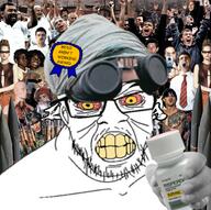 award bloodshot_eyes clothes dystopia goggles hand hat meds music punk punk_rock schizo variant:feraljak yellow_eyes yellow_teeth // 610x608 // 597.1KB