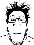 closed_mouth front_facing glasses hair neutral soyjak stubble subvariant:neutralplier template variant:markiplier_soyjak // 600x800 // 26.4KB