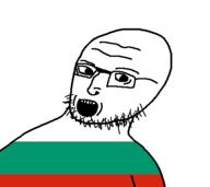 bulgaria flag flag:bulgaria glasses hair looking_to_the_left open_mouth soyjak stubble teeth torso variant:A24k wrinkles // 466x415 // 3.6KB