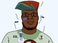 blue_hair brown_skin bug clothes discord discord_logo_facial_mark esl faggot flag:minor_attracted_person flag_pin flies fly friday_night_funkin' glasses hair hat neutralplier_award nigger_lips pedophile redraw retard shitskin skajyos stink_lines stinky stubble subhuman sweating text variant:skajyosjak yellow_sclera // 1114x835 // 26.5KB