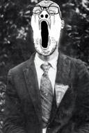 black_and_white closed_eyes crying ear floyd_collins glasses great_crystal_cave hair irl irl_background mustache open_mouth photo soyjak stubble variant:reaction_soyjak // 467x700 // 372.9KB