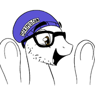 animated arm beanie blacked clothes glasses hand hands_up hat my_little_pony open_mouth pony soy_parody soyjak stubble subvariant:wewjak variant:soyak // 1510x1100 // 78.4KB