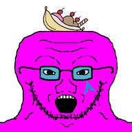 arch_linux_logo banana_split blue_glasses glasses looking_at_you magenta_skin open_mouth quote quote_(user) soyjak stubble subvariant:soyak_front3 transparent_background unwrapped variant:soyak // 966x966 // 22.0KB