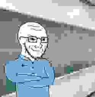 arms_crossed blue_shirt chalkboard forehead_mark glasses low_quality low_resolution smug stubble teacher variant:soyak // 249x255 // 21.4KB