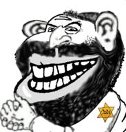 amerimutt angry beard big_nose clothes ear evil hand handshake happy_merchant hat impish jewish_nose judaism jude kike long_nose smile star_of_david subvariant:impish_amerimutt teeth variant:impish_soyak_ears // 598x628 // 241.1KB