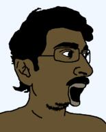 black_eyes brown_skin glasses hair open_mouth stubble template variant:pajeetjak // 634x783 // 15.6KB