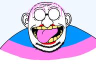 beard dr._eggman ear eyelashes flag:transgender_pride_flag glasses laughing open_mouth pink_hair robotnik stubble tongue_out tranny troon variant:soybotnik // 1216x851 // 28.8KB