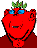 broot broot_(user) evil glasses hands_together impish leaf red_skin smile smirk smug stubble variant:impish_soyak_ears // 598x778 // 21.4KB