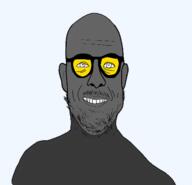 ear glasses grey_skin smile soyjak stubble variant:microplasticsjak // 464x446 // 49.7KB