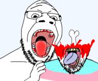 ack blood cannibalism eating flag:transgender_pride_flag glasses stubble tranny variant:bernd variant:goopjak // 1310x1081 // 321.0KB