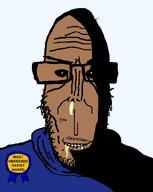 award biting_lip blue_shirt booger brown_skin clothes drool evil obsessed ominous rape rotten_teeth shadow subvariant:euromutt template text variant:markiplier_soyjak // 1039x1300 // 33.7KB