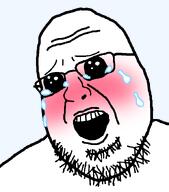 blush crying fat glasses oh_my_god_she_is_so_attractive open_mouth soyjak stubble transparent_background variant:shotjak // 598x678 // 44.8KB