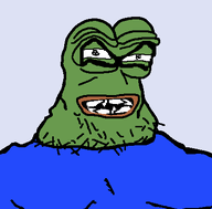 amphibian bald blue_background blue_shirt brown_lips crying ext=gif frog green_skin laughing nas:pepe open_mouth pepe_the_frog stubble tear tears_of_joy teeth teeth_showing variant:lactoriajak yotsoyba_b // 406x400 // 95.5KB