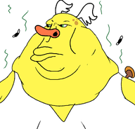 bug fat fly lips morbidly_obese o_algo obese orange_nose subvariant:bantumutt subvariant:morbidmutt trend:slopjak variant:meximutt white_background wing wooldoor_sockbat yellow_skin // 999x955 // 55.6KB