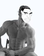 gigachad grayscale hair mask muscles sitting transparent variant:chudjak // 465x600 // 90.9KB