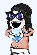 avengers beanie blue_eyes blush gem glasses hair holding_object open_mouth soy soylent variant:soytan // 800x1200 // 82.3KB