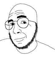 closed_mouth ftm glasses pooner smile soyjak stubble template tranny variant:raffer // 2286x2448 // 83.7KB