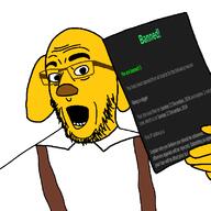 clothes dog_ear glasses hand janny open_mouth soyjak stubble variant:comicjak yellow_skin // 800x800 // 86.7KB