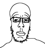 big_lip closed_mouth eye_bags forhead forhead_lines glasses soyjak stubble template variant:unknown // 654x700 // 10.2KB