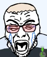 crying mark red_hair soyjak_blog tinted_glasses variant:rupturejak // 350x418 // 54.7KB