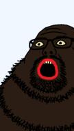 black_skin glasses neckbeard nigger open_mouth red_lips variant:neckbeardjak yellow_sclera yellow_teeth // 324x576 // 16.2KB