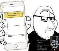 artist:conservativewaluigi beard closed_mouth cup glasses graph mug phone science shirts showing_phone smug soyboy soyence soyjak text variant:smugjak // 1000x872 // 436.8KB