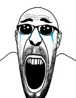 cross_eyed crying distorted ear glasses oh_my_god_she_is_so_attractive open_mouth soyjak stretched_mouth stubble variant:cirrus // 800x1024 // 225.1KB