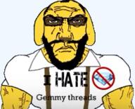 beard buff clothes frown full_body gem glasses hair janny punisher_face soyjak subvariant:muscular_science_lover subvariant:science_lover suspenders transparent_background variant:markiplier_soyjak yellow_eyes yellow_skin // 215x173 // 72.6KB