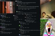 beard crying glasses grass greentext hair nick_fuentes open_mouth outside red_eyes reddit screenshot teeth tranny transgender_flag variant:wailjak // 1400x902 // 1.1MB
