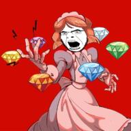 angry beard emmy_the_robot gem glasses maid open_mouth robot soyjak variant:cobson yellow_hair // 1125x1123 // 1.4MB