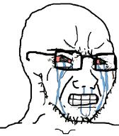 beard bloodshot_eyes clenched_teeth crying open_mouth red_eyes seething soyjak stubble tear template variant:soyak white_background wrinkles // 595x678 // 14.2KB