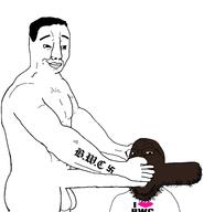 2soyjaks black_skin blowjob buff bwc gay_porn glasses happy i_heart meta:pornographic_content meta:tagme nsfw penis soyjak stubble subvariant:blowjob_gapejak variant:chudjak variant:gapejak // 2310x2394 // 177.3KB