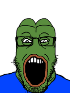 amphibian blue_shirt clothes frog glasses green_skin meta:not_a_duplicate nas:pepe open_mouth pepe_the_frog remake series:fusionjaks stubble subvariant:pepeplier template transparent_background variant:markiplier_soyjak // 600x800 // 17.1KB