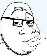 big_lips closed_mouth flat_nose glasses smile smug stubble subvariant:smugger variant:smugjak // 1000x1175 // 55.4KB