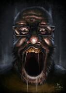 brown_eyes drawing drool glasses horror open_mouth stubble variant:markiplier_soyjak yellow_teeth // 1448x2048 // 204.4KB