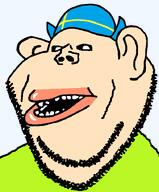 bald beard black_eyes black_sclera clothes flag green_shirt hat joel lips mutt mutt_lips open_mouth stubble subvariant:impish_amerimutt sweden vargskelethor_joel variant:impish_soyak_ears viking_helmet vinesauce // 598x721 // 18.5KB