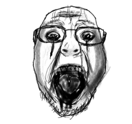 black_oil blood chiaroscuro crying glasses horror monochrome open_mouth purity shadow sketch stubble teeth the_x_files tongue variant:bernd white_background // 1200x1125 // 905.7KB