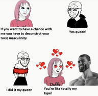 2soyjaks daddy's_girl femboy feminism heart hoodie incel love masculinity nas:gigachad nas:wojak pink_hair skirt tube_top variant:soyak // 1284x1253 // 481.1KB