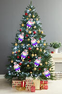 ack christmas christmas_lights christmas_tree flag gem hanging open_mouth pine_tree pink_hair plant present variant:bernd xmas // 2148x3222 // 1.1MB