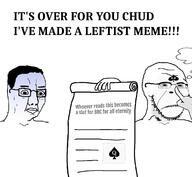 bbc closed_mouth glasses hand holding_object meme queen_of_spades scared subvariant:hornyson sweating text variant:chudjak variant:cobson // 2100x1936 // 401.8KB