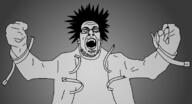 darkness glasses spiky_hair straightjacket subvariant:schizojak variant:allsoy variant:markiplier_soyjak // 1763x955 // 152.2KB