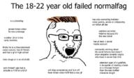 4chan glasses newfag open_mouth soyjak stubble text variant:soyak zoomer // 680x398 // 193.4KB