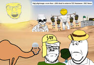 1300_deaths_out_of_1.85m_pilgrims_is_only_0.07% article blue_sky brown_skin clothes desert goat hajj hang hanged hanging hat islam islamic kaaba mecca meta:tagme multiple_soyjaks muslims news noose pilgrim skeleton sun traditional_hat variant:bernd variant:chudjak variant:gapejak variant:markiplier_soyjak variant:soyak // 613x428 // 92.8KB