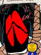 artist:anonymous_sage! award clothes deformed hat latvia liquify_tool red_lips rope serious_hat trend:slopjak vantablack_skin variant:soytan // 600x800 // 345.7KB