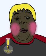 award blond blush brown_skin closed_mouth clothes eyelashes hunky_twink_sex_machine meta:unfunny_garbage nate nate_higger's_distant_cousin_(cape_rrackers) natejak nusoicaca shitskin slopjak template text variant:alicia yellow_hair // 592x720 // 69.7KB
