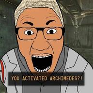 arcade_gannon brown_skin clothes fallout fallout_new_vegas glasses hair meta:tagme open_mouth soyjak text variant:el_perro_rabioso video_game yellow_hair // 540x540 // 46.8KB